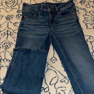 American Eagle Outfitters Women's Dark Blue Straight Leg Jeans